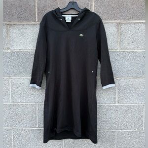 Lacoste Hooded Sweatshirt Dress Black Sleeves To Wrist Women's Size 44 US Large*